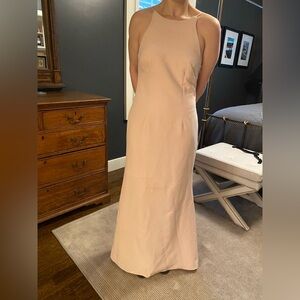 Wayf light pink floor length gown